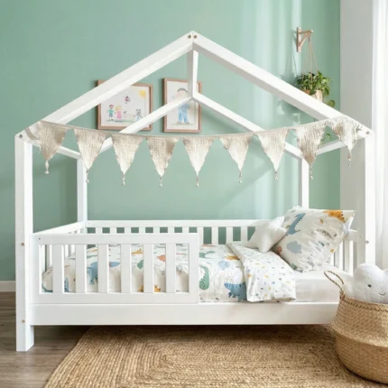 Lit cabane blanc Noah 90x200 cm